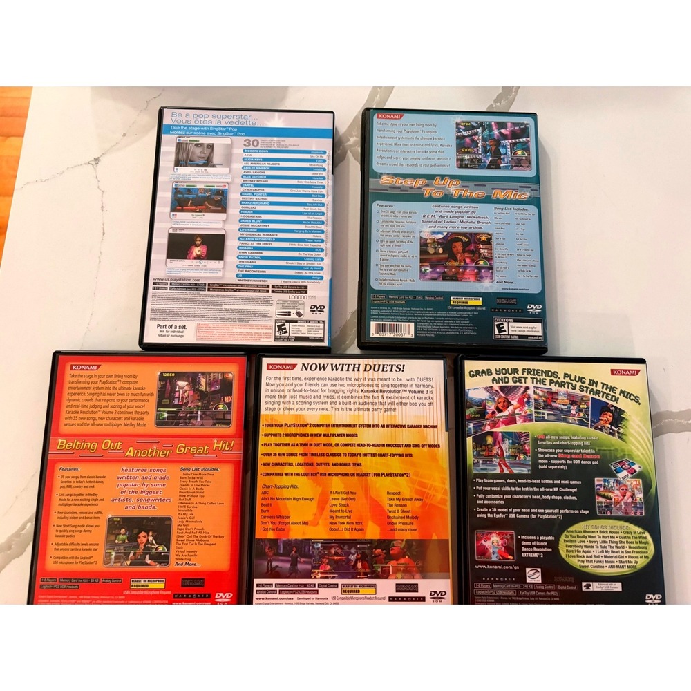 SingStar Karaoke Revolution PS2 Game Bundle Lot of 5 Multi PS2 Games Retro - Picture 2 of 4